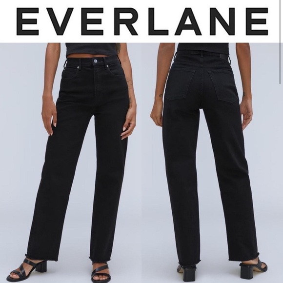 EVERLANE The Way High Jean Organic Cotton Black Size 27 High Rise 90s Minimalist - Picture 3 of 16